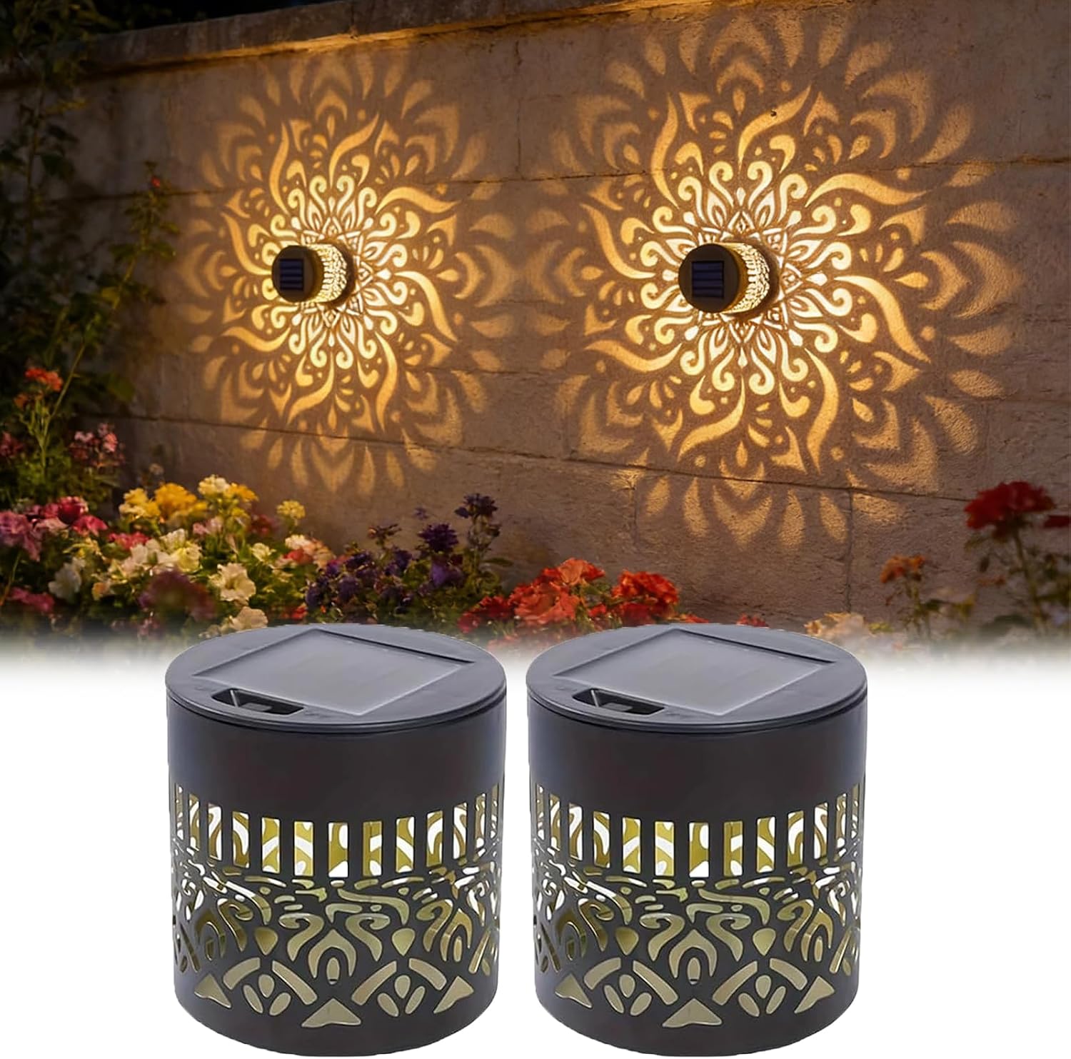 Outdoor Lighting For Fence - 2팩 태양광 정원등 IP65 등급 내구성