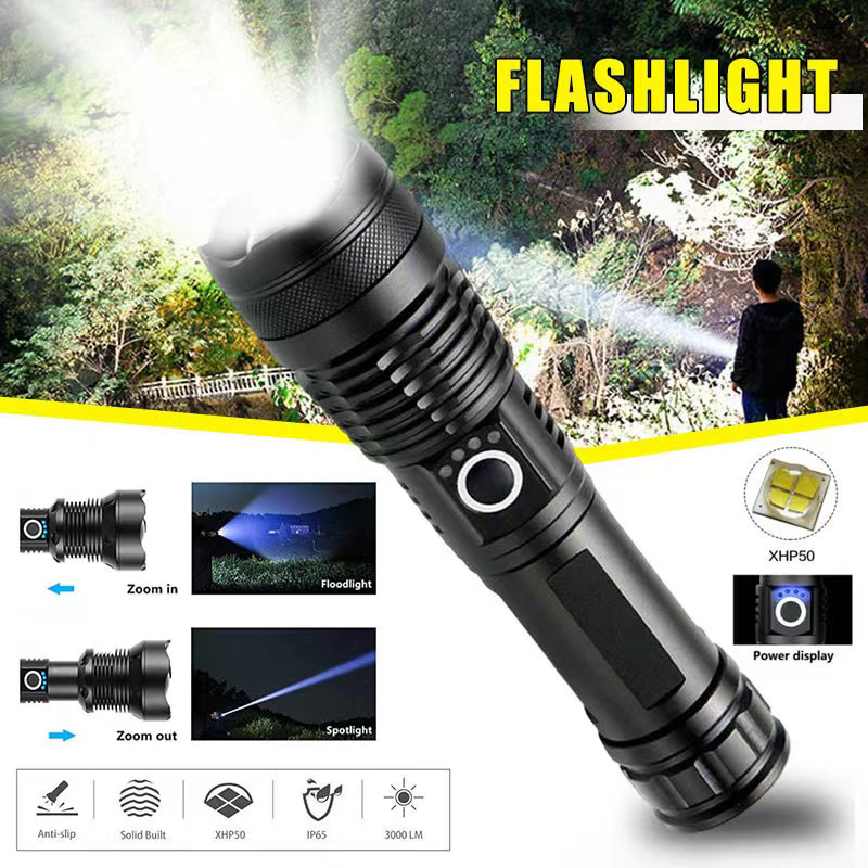 Outdoor Lighting Lumen - 고출력 XHP70 LED 손전등 USB-C 충전식