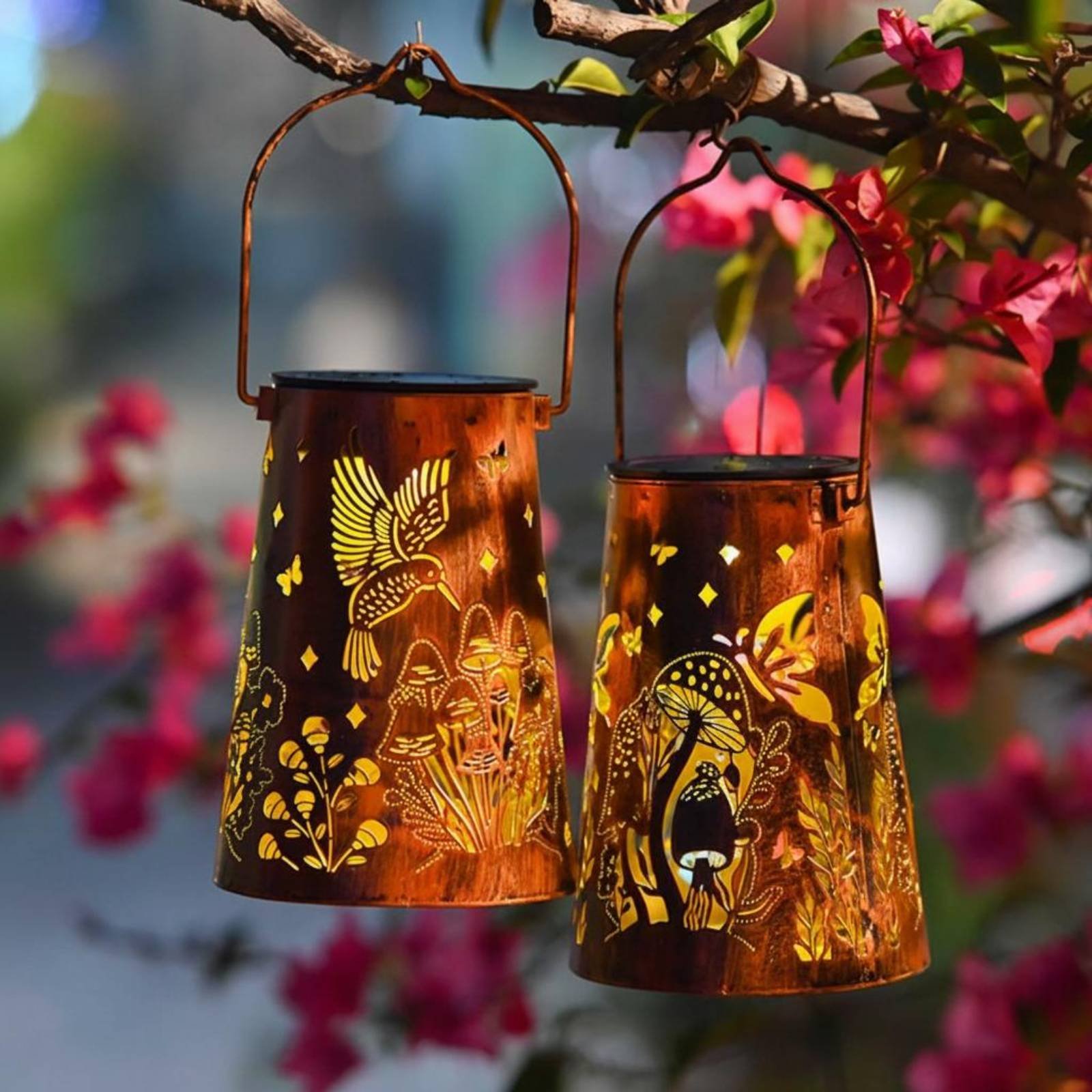 꽃무늬 정원 랜턴 패턴 정원 조명기 자동 켜짐/꺼짐 기 - Hanging Outdoor Lighting 리뷰 및 가격