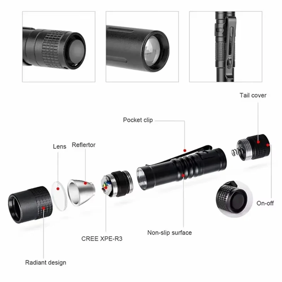 미니 휴대용 LED 손전등 포켓 울트라 브라이트 고광량 - Outdoor Lighting Lumen 리뷰 및 가격