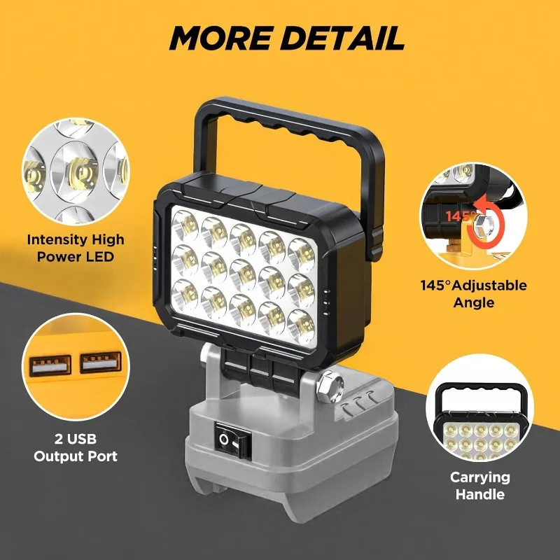 6000 루멘 LED 작업등 Dewalt/Makita/ - Outdoor Lighting Milwaukee 리뷰 및 가격