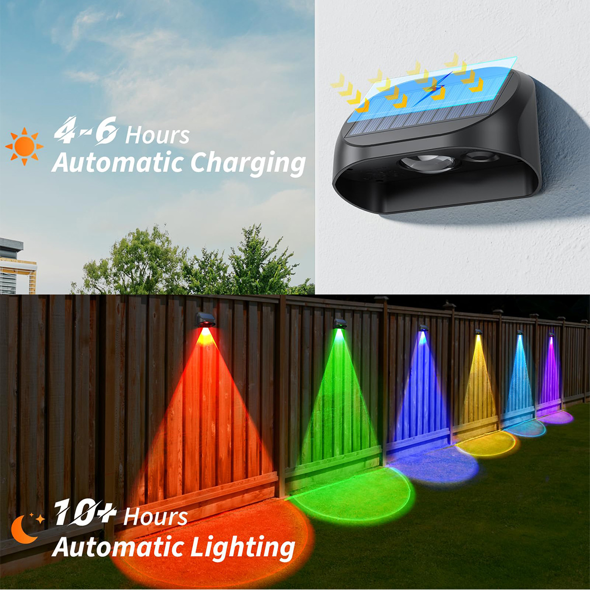 태양광 벽 램프 태양광 울타리 조명, 따뜻한 흰색 RG - Outdoor Lighting For Fence 리뷰 및 가격