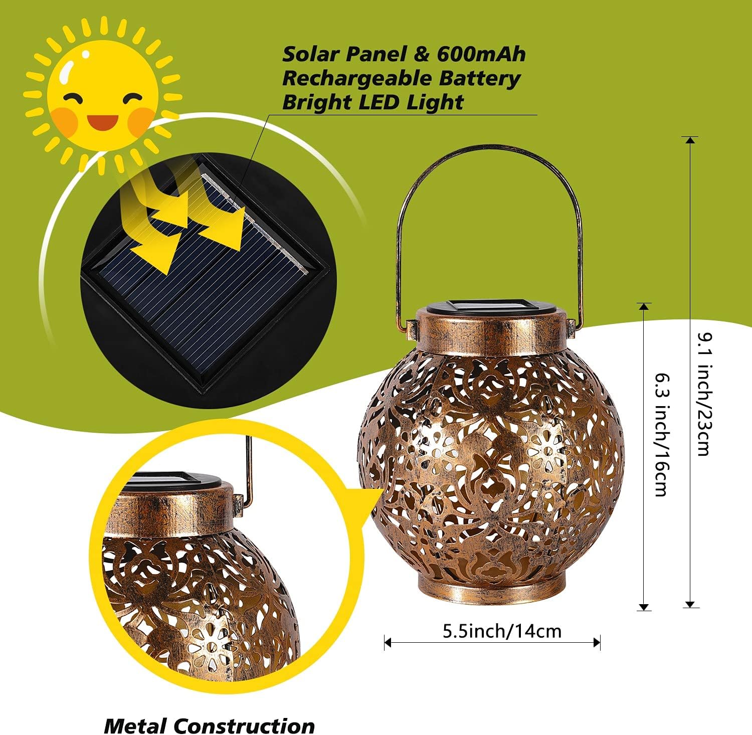 1-6PCS 모로코 태양광 랜턴 야외 방수 금속 교수형 - Outdoor Lighting Solar Panel 리뷰 및 가격