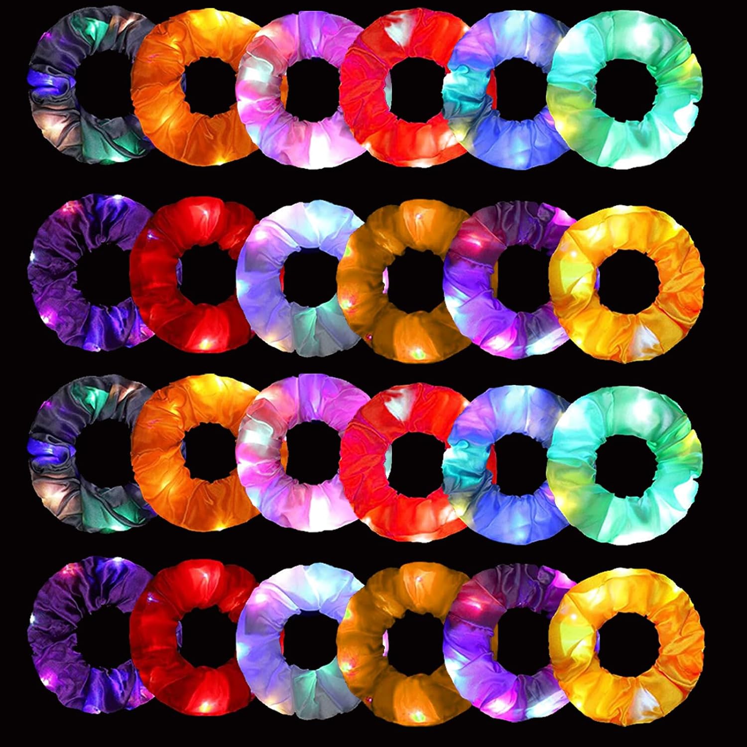 6개 LED 스크런치 헤어밴드, 야광 스크런치, 어둠  - Outdoor Lighting Effects 리뷰 및 가격