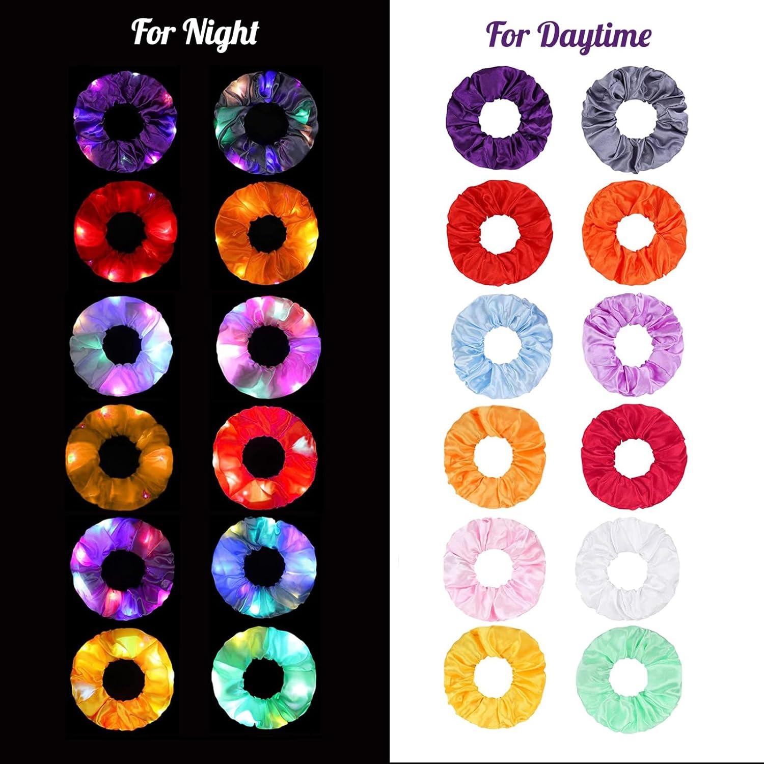 6개 LED 스크런치 헤어밴드, 야광 스크런치, 어둠  - Outdoor Lighting Effects 리뷰 및 가격
