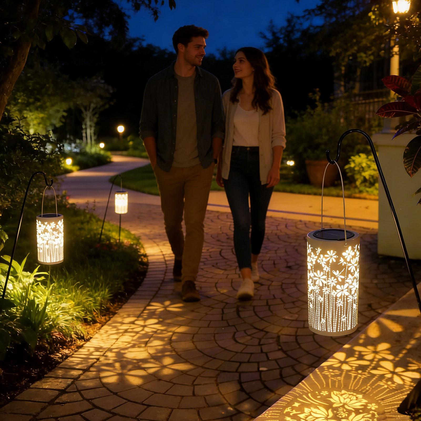 태양광 랜턴 장식용 다채로운 금속 꽃 조명 야외용 태양 - Outdoor Lighting Landscape 리뷰 및 가격
