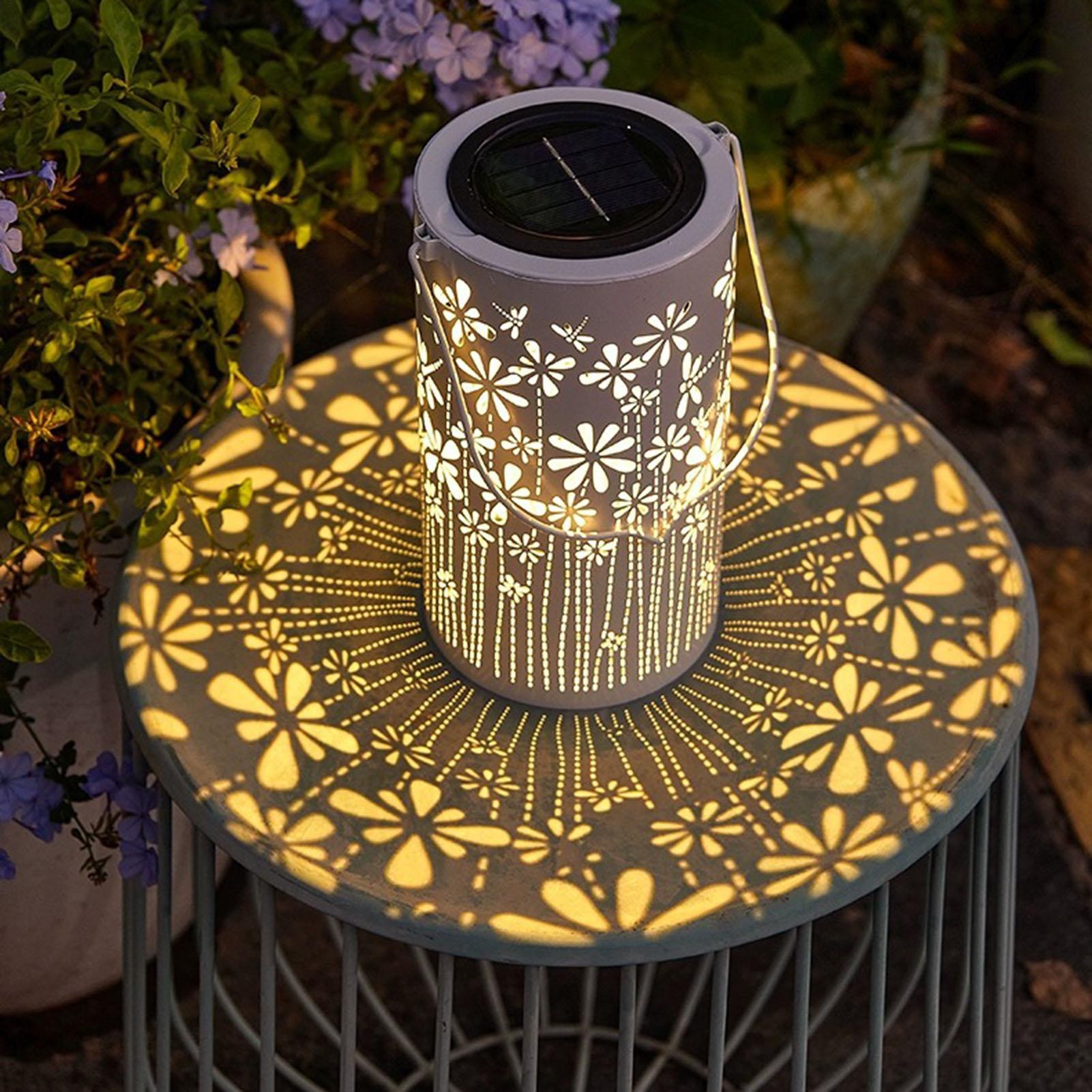태양광 랜턴 장식용 다채로운 금속 꽃 조명 야외용 태양 - Outdoor Lighting Landscape 리뷰 및 가격