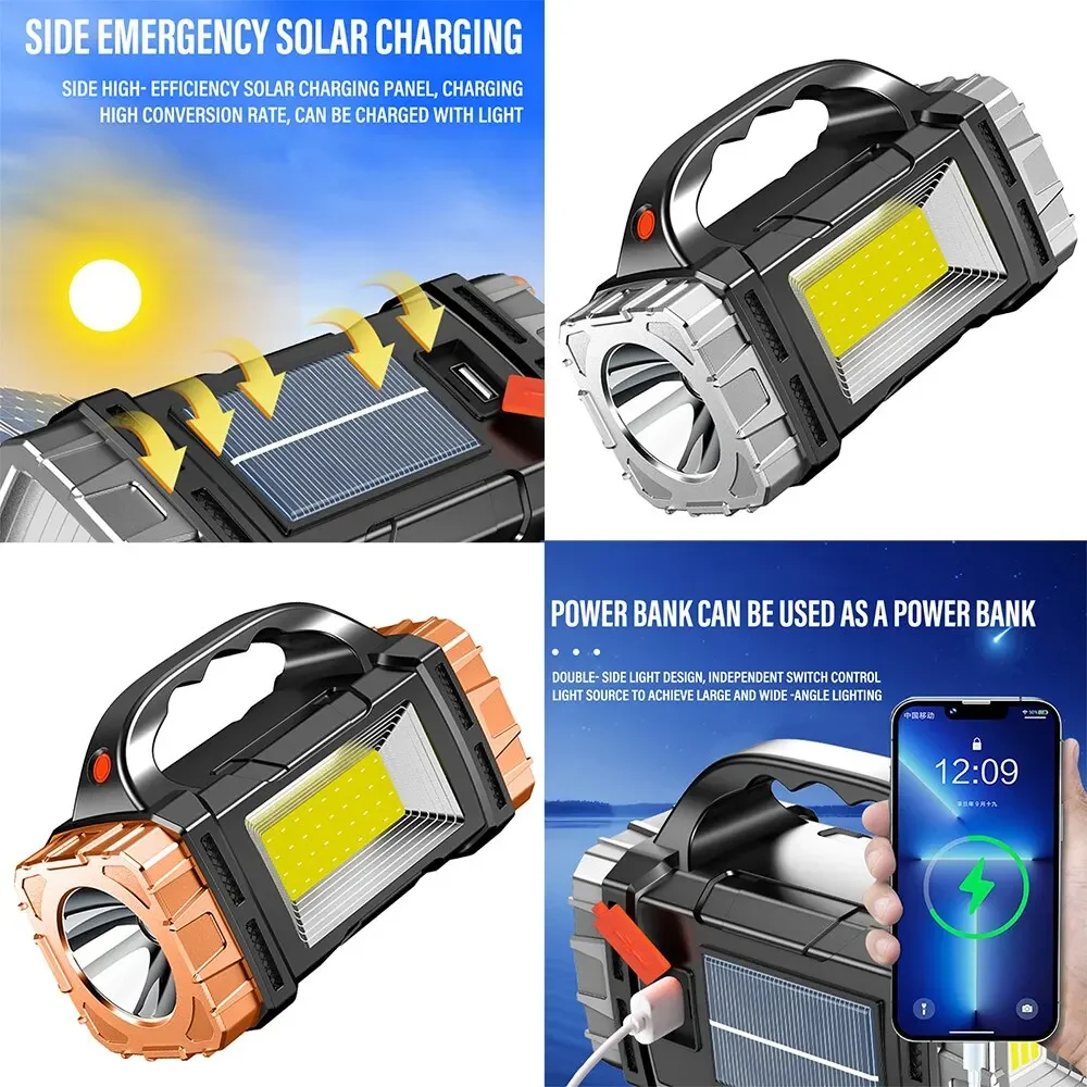 새로운 업그레이드 충전식 고출력 태양광 LED 손전등, - Outdoor Lighting Lumen 리뷰 및 가격