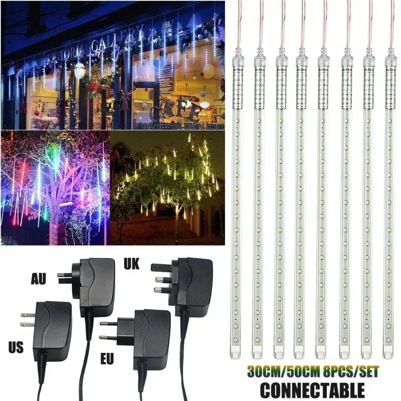 30cm /50cm 방수 유성우 비 8 튜브 LED 문 - Outdoor Lighting Effects 리뷰 및 가격