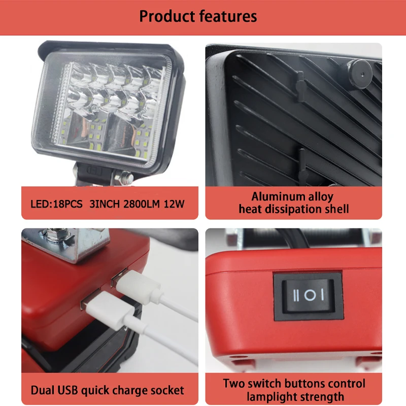 ZWINCKY 휴대용 LED 작업등, 밀워키 18V 배 - Outdoor Lighting Milwaukee 리뷰 및 가격