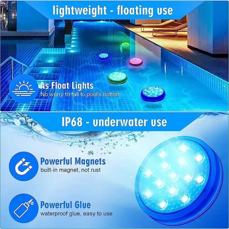 75STO-충전식 수중 잠수정 수영장 조명 4개 색상  - Pond Light Submersible 리뷰 및 가격
