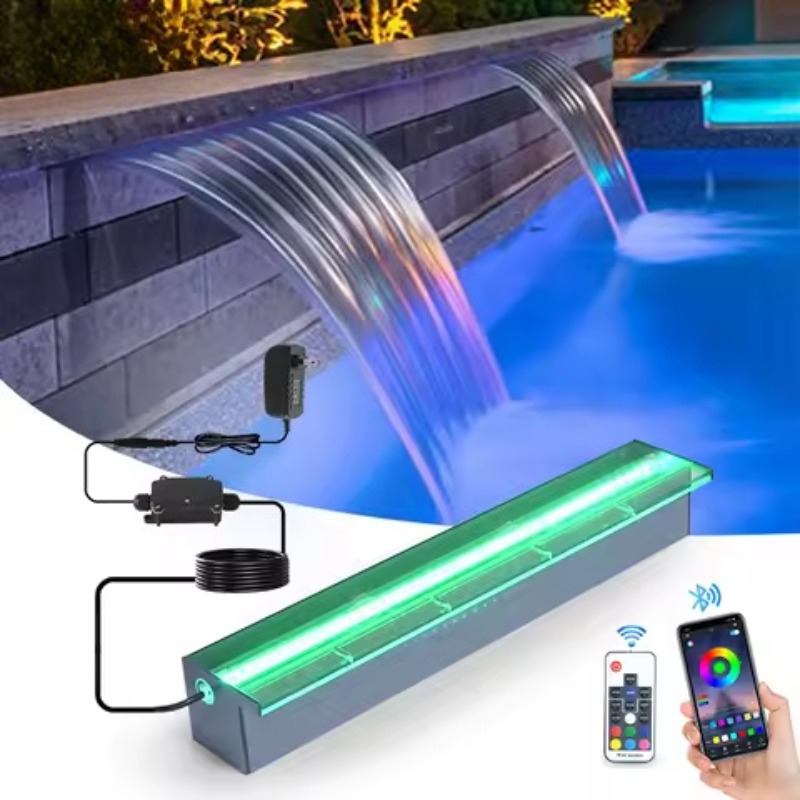 아크릴 시어 디센트 워터폴 월 분수 LED 라이트 워터 - Pond Light Submersible 리뷰 및 가격