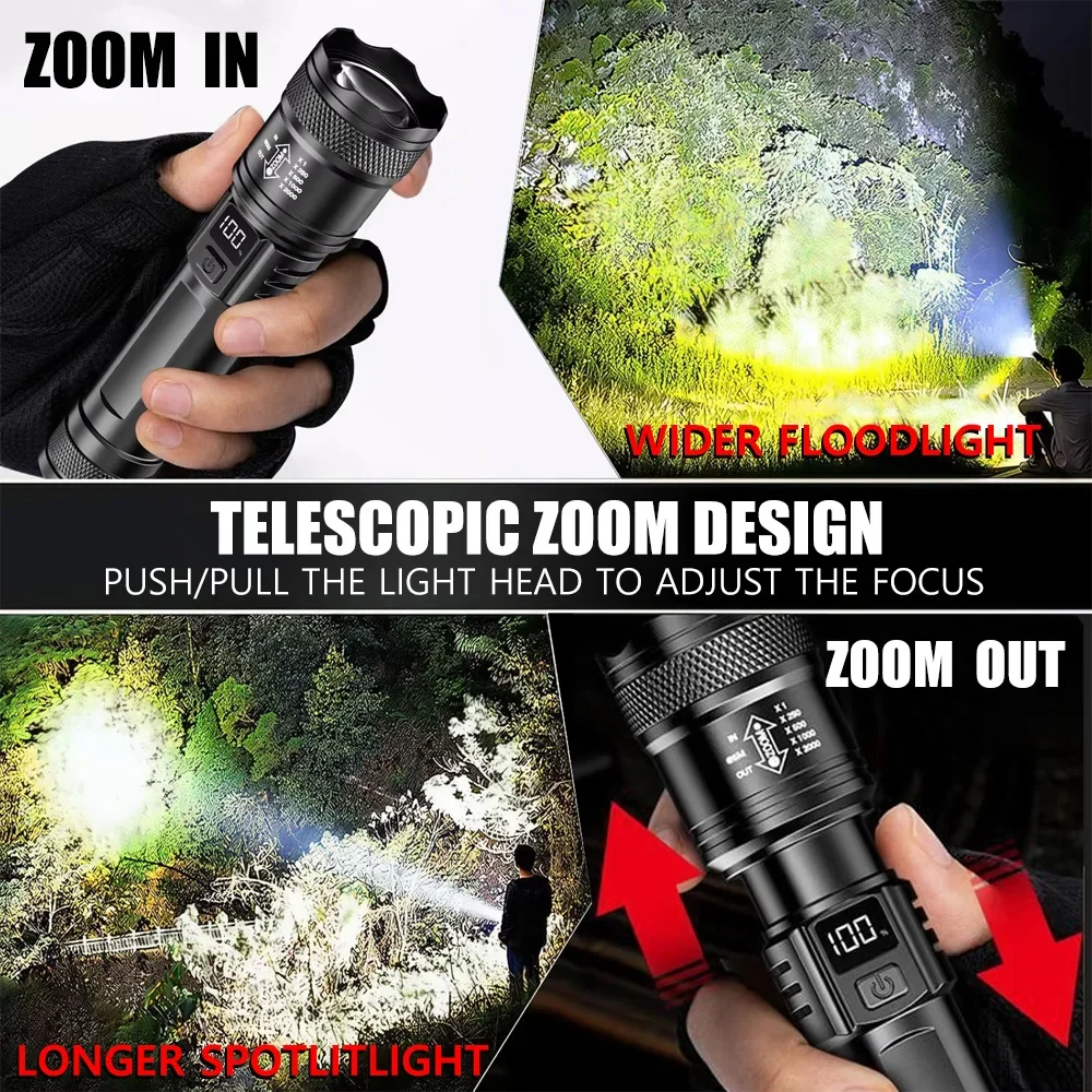 충전식 LED 손전등 줌 기능 포함 LCD 디스플레이  - Outdoor Lighting Lumen 리뷰 및 가격