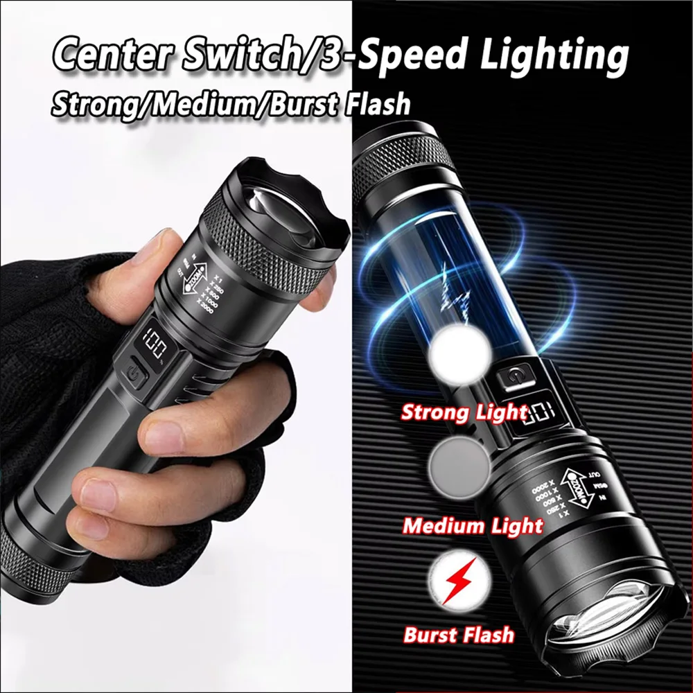 충전식 LED 손전등 줌 기능 포함 LCD 디스플레이  - Outdoor Lighting Lumen 리뷰 및 가격