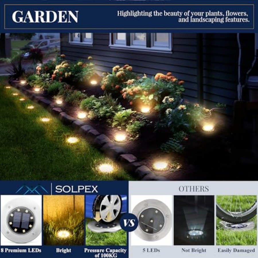 태양광 지상등 태양광 조명 야외 방수 8 LED 태양열 - Outdoor Lighting Landscape 리뷰 및 가격